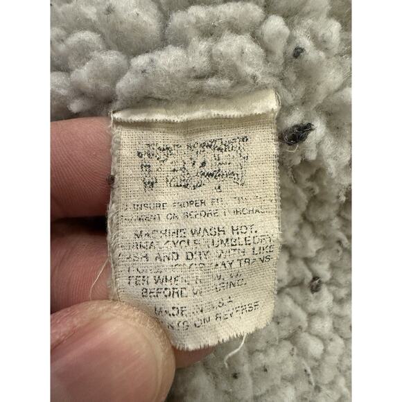 Vtg Levi's Authentic Mens Blue Sherpa Lined Denim Jacket Size XL Made In USA - Picture 7 of 10